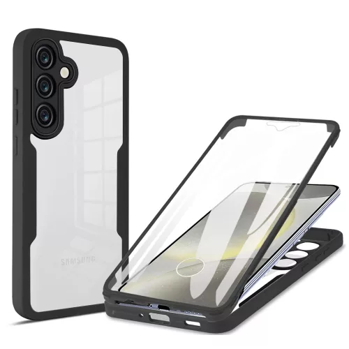 Techsuit - ColorVerse 360 tok kijelzővédővel - Samsung Galaxy S25 - Fekete