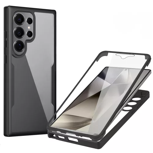 Techsuit - ColorVerse 360 tok kijelzővédővel - Samsung Galaxy S25 Ultra - Fekete