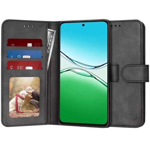 Techsuit - Diary Book kinyitható tok - Oppo A5 4G / A5 5G / A5m 4G - Fekete