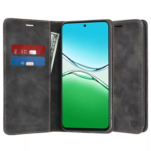 Techsuit - Confy Cover kinyitható tok - Oppo A5 4G / A5 5G / A5m 4G - Fekete