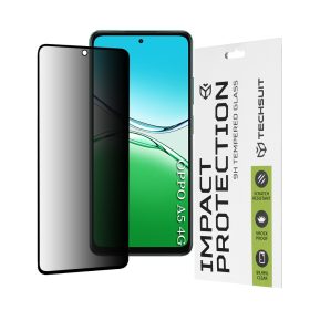   Techsuit - 111D Privacy betekintésgátló üvegfólia - Oppo A5 4G / A5 5G - Fekete
