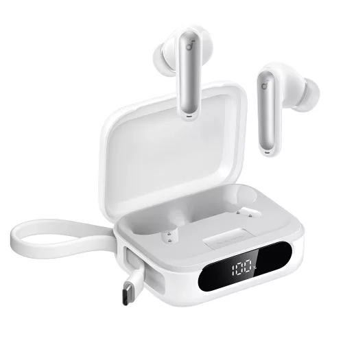Anker - Vezeték nélküli fülhallgató P41i (A3937G21) - Beépített C típusú töltő, Power Bank/állvány, ANC, 6 mikrofon, Játék mód, Basszus - Fehér
