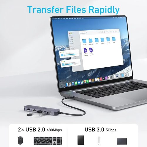 Anker - Docking Station (A8357HA0) - 5-in-1, USB-C, 2x USB 2.0, 1x USB 3.0, 4K HDMI, 5Gbps, 90W - Black