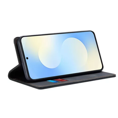Techsuit - Confy Cover kinyitható tok - Samsung Galaxy S25 FE - Fekete