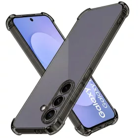   Techsuit - Shockproof Átlátszó Ütésálló Szilikon tok - Samsung Galaxy S25 FE - Átlátszó fekete