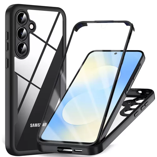 Techsuit - ColorVerse 360 tok kijelzővédővel - Samsung Galaxy S25 FE - Fekete