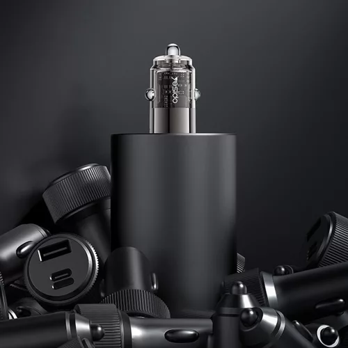Yesido - Mini Car Charger (Y69) - Dual-Port Type-C, PD30W, Aluminum Alloy, Fast Charging - Black