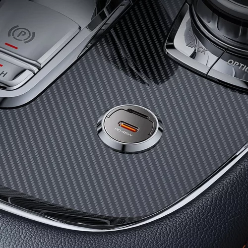 Yesido - Hidden Car Charger (Y67) - Type-C, PD45W, Aluminum Alloy, Super Fast Charging - Black