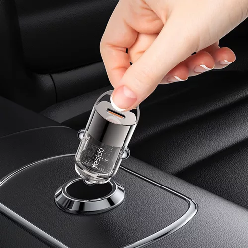 Yesido - Hidden Car Charger (Y67) - Type-C, PD45W, Aluminum Alloy, Super Fast Charging - Black