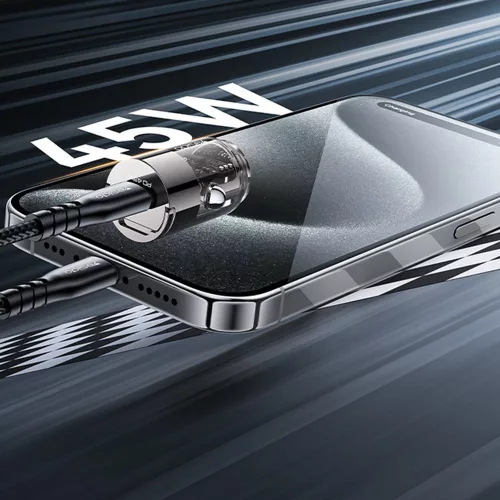 Yesido - Hidden Car Charger (Y67) - Type-C, PD45W, Aluminum Alloy, Super Fast Charging - Black