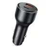 Yesido - Car Charger (Y65) - Dual-Port USB-A + Type-C, PD100W, Aluminum Alloy, Super Fast Charging - Black