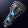 Yesido - Car Charger (Y65) - Dual-Port USB-A + Type-C, PD100W, Aluminum Alloy, Super Fast Charging - Black