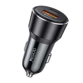   Yesido - Car Charger (Y64) - Dual-Port USB-A + Type-C, 50W, Multi Protection, Fast Charging - Black