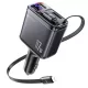 Yesido - 4in1 Car Charger (Y63) - with 2x Retractable Cable, LED Ambient Light, Fast Charging, 117W - Grey