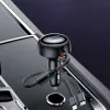 Yesido - Car Charger (Y61) - with 2x Telescopic Retractable Cable Type-C/Lightning, Fast Charging, USB-A, 53W - Black