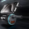 Yesido - Car Charger (Y60) - Cable Type-C to Lightning Included, Lightning/USB-A/USB-C Ports, 38W, Fast Charging - Black
