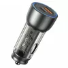 Yesido - Car Charger (Y49) - USB-A, Type-C, LED Light Effect, Fast Charging, 30W - Grey
