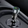 Yesido - Car Charger (Y49) - USB-A, Type-C, LED Light Effect, Fast Charging, 30W - Grey