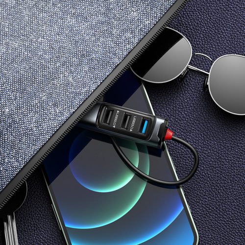 Yesido - Docking Station 5in1 (HB23) - Type-C to 3x USB, USB-C, DisplayPort, PD100W, Fast Charge, 4K@30Hz, 5Gbps - Gray