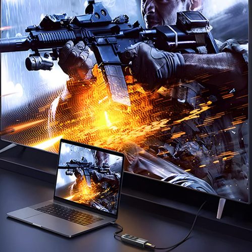 Yesido - Docking Station 5in1 (HB22) - Type-C to 3x USB, USB-C, HDMI, PD100W, Fast Charge, 4K@30Hz, 5Gbps - Gray