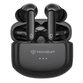   Techsuit - Prémium vezeték nélküli fülhallgató Audira Pro (CW1) - Bluetooth V5.4, 300mAh, aktív zajszűrés, 4 mikrofon - fekete