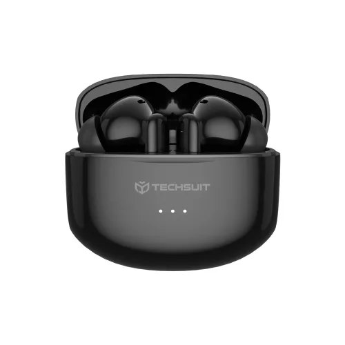 Techsuit - Prémium vezeték nélküli fülhallgató Audira Pro (CW1) - Bluetooth V5.4, 300mAh, aktív zajszűrés, 4 mikrofon - fekete