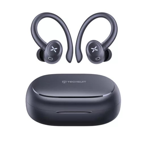 Techsuit - Prémium vezeték nélküli fülhallgató AirTune 100 (CW4) - Bluetooth V5.4, 400mAh, IPX4 - Fekete