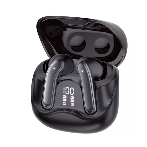 Techsuit - Prémium vezeték nélküli fülhallgató EchoFit Pro (CW5) - Bluetooth V5.4, ANC, ENC, 400mAh, Többcsatlakozós, Gyorstöltés, 6 Mikrofon - Fekete