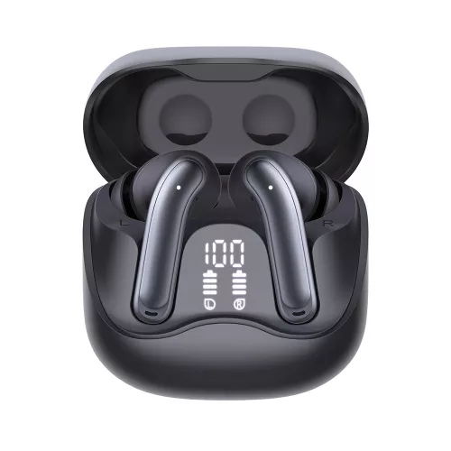 Techsuit - Prémium vezeték nélküli fülhallgató EchoFit Pro (CW5) - Bluetooth V5.4, ANC, ENC, 400mAh, Többcsatlakozós, Gyorstöltés, 6 Mikrofon - Fekete