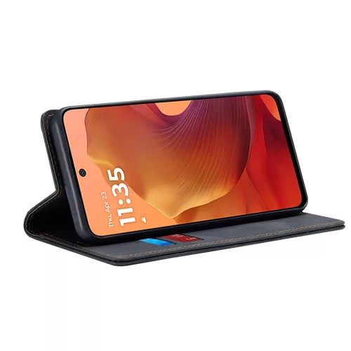 Techsuit - Confy Cover kinyitható tok - Motorola Moto G15 / G15 Power / G17 / G17 Power - Fekete