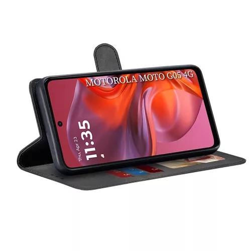 Techsuit - Diary Book kinyitható tok - Motorola Moto G05 / E15 - Fekete