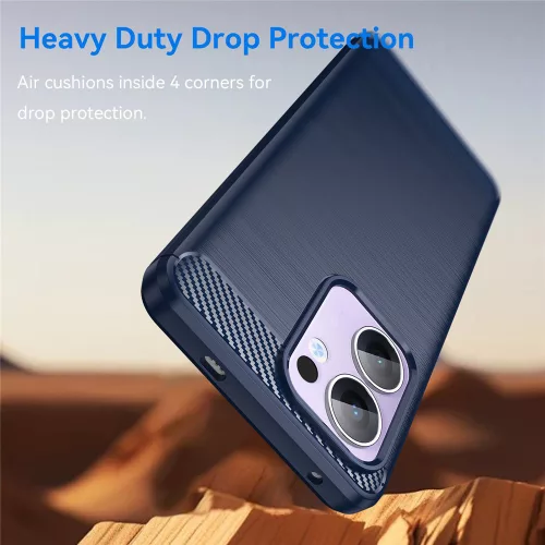 Techsuit - Carbon szilikon tok - Oppo Reno13 F 4G / Reno13 F 5G / Reno13 FS 5G - Kék