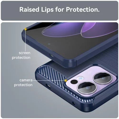 Techsuit - Carbon szilikon tok - Oppo Reno13 F 4G / Reno13 F 5G / Reno13 FS 5G - Kék