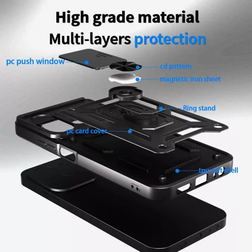 Techsuit - CamShield ütésálló tok - Xiaomi Redmi 15C 4G / Redmi 15C 5G - Fekete