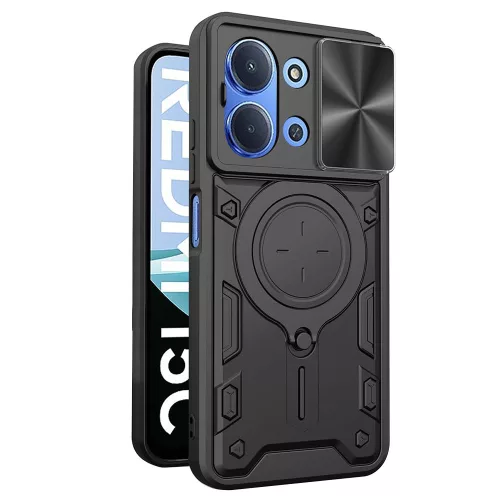 Techsuit - CamGuard Pro ütésálló tok - Xiaomi Redmi 15C 4G / Redmi 15C 5G - Fekete