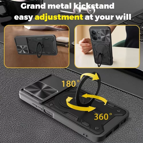 Techsuit - CamGuard Pro ütésálló tok - Xiaomi Redmi 15C 4G / Redmi 15C 5G - Fekete
