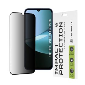   Techsuit - 111D Privacy betekintésgátló üvegfólia - Xiaomi Redmi 15C 4G / Redmi 15C 5G / Poco C85 4G - Fekete