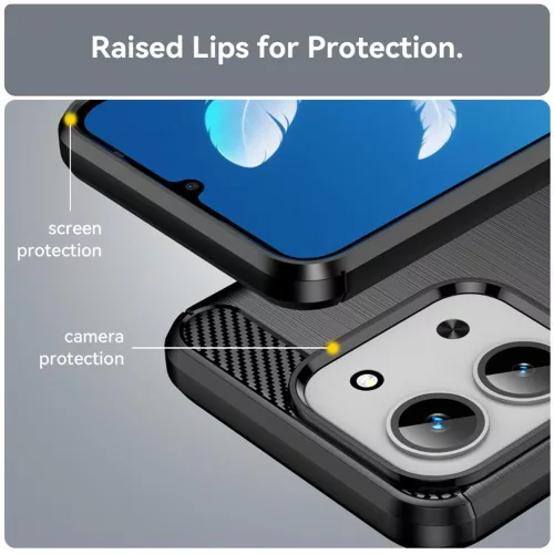Techsuit - Carbon szilikon tok - Xiaomi Redmi 15C 4G / Redmi 15C 5G / Poco C85 4G - Fekete