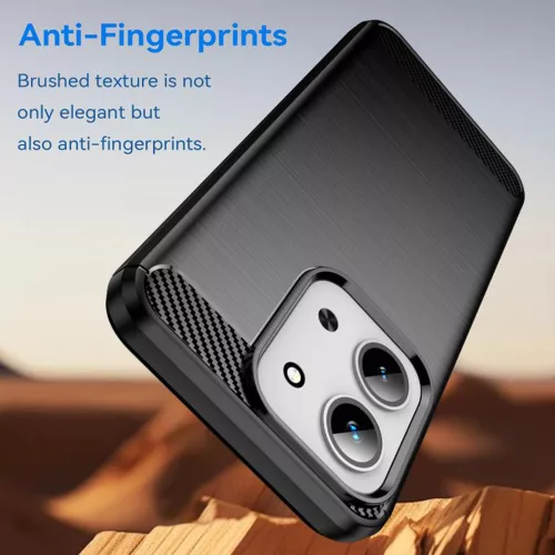 Techsuit - Carbon szilikon tok - Xiaomi Redmi 15C 4G / Redmi 15C 5G / Poco C85 4G - Fekete