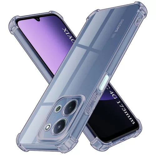 Techsuit - Shockproof Átlátszó Ütésálló Szilikon tok - Xiaomi Redmi 15C 4G / Redmi 15C 5G - Átlátszó fekete