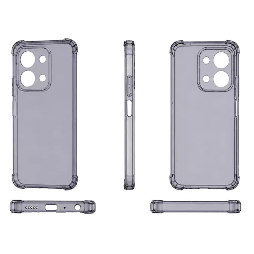 Techsuit - Shockproof Átlátszó Ütésálló Szilikon tok - Xiaomi Redmi 15C 4G / Redmi 15C 5G - Átlátszó fekete