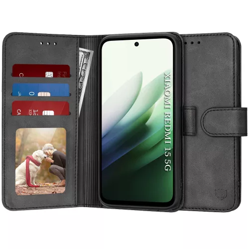Techsuit - Diary Book kinyitható tok - Xiaomi Redmi 15 4G / Redmi 15 5G - Fekete