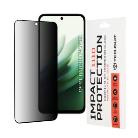   Techsuit - 111D Privacy betekintésgátló üvegfólia - Xiaomi Redmi 15 4G / Redmi 15 5G - Fekete