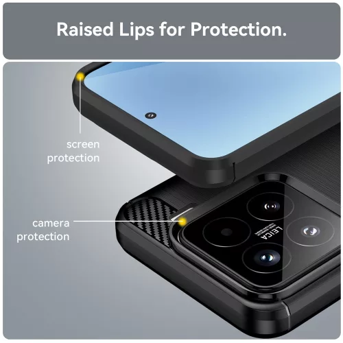 Techsuit - Carbon szilikon tok - Xiaomi 15T - Fekete