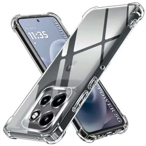 Techsuit - Shockproof Átlátszó Ütésálló Szilikon tok - Motorola Moto G86 Power - Átlátszó