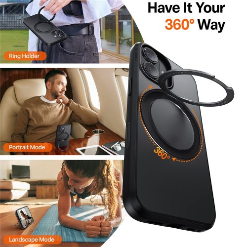 Torras - Ostand Pro MagSafe Series tok - iPhone 17 - Fekete