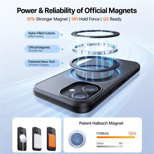 Torras - Ostand Pro MagSafe Series tok - iPhone 17 - Fekete