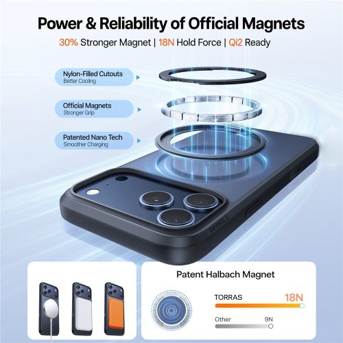 Torras - Ostand Pro MagSafe  Series tok - iPhone 17 Pro - Fekete