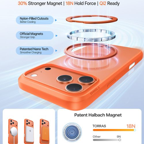 Torras - Ostand Pro MagSafe Series tok - iPhone 17 Pro Max - Narancssárga
