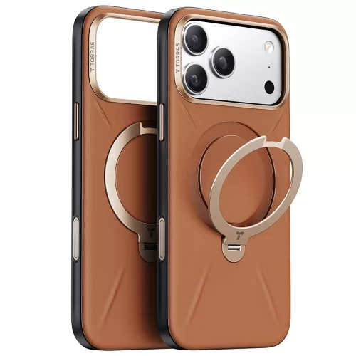 Torras - QPRO Leather Series - iPhone 17 Pro - Brown